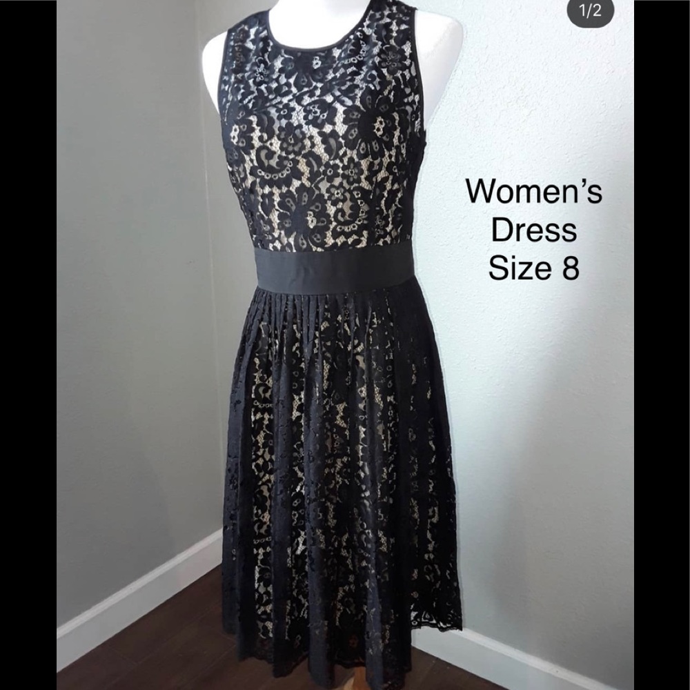Black/Nude Lace Dress